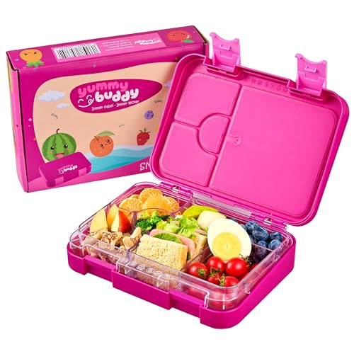 ecosa YummyBuddy Snackbox Brotdose Kinder mit Fächern Brotbüchse Pausenbox Mahlzeitbehälter Speisebox Mittagessenbehälter Vesperdose Essensbehälter Brotzeitbox Lunchbox von ecosa