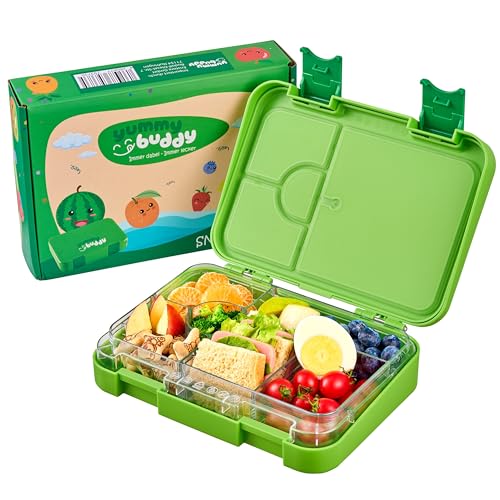 ecosa yummybuddy Snackbox Brotdose Kinder mit Fächern Brotbüchse Pausenbox Mahlzeitbehälter Speisebox Mittagessenbehälter Vesperdose Essensbehälter Brotzeitbox Lunchbox von ecosa