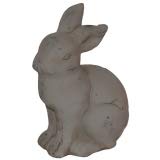 Hase Figur aus Keramik Vintage Ostern Osterdeko Dekoration Osterhase grau antikweiss (14 cm hoch) von ecosoul