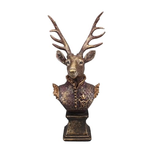 Hirschkopf Büste Skulptur Statue Figur Jäger Landhaus zum Hinstellen rotbraun-Gold auf eckigem Sockel H/B/T: 32/14,5/10,5 cm Hirschkopf Büste Skulptur Statue Figur Jäger Landhaus zum Hinstellen rotbraun-Gold auf eckigem Sockel H/B/T: 32/14,5/10,5 cm von ecosoul