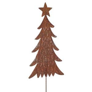 Tannenbaum Stecker Gartenstecker Metall H/B/T 106/24/0,5cm Weihnachten Rost Deko Baum mit Stern Weihnachtsbaum von ecosoul
