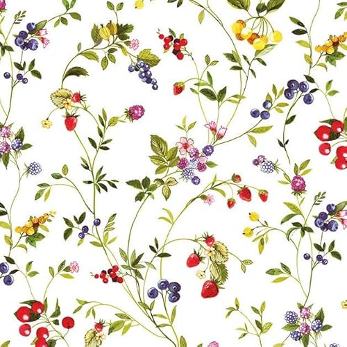 Wachstuchtischdecke Wachstuch in 1,4m Br. glatt Verschiedene Designs PVC Tischdecke Garten Küche Länge wählbar (Beerentraum, 140cm x 200cm) von ecosoul