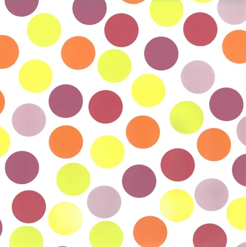 Wachstuchtischdecke Wachstuch in 1,4m Br. glatt Verschiedene Designs PVC Tischdecke Garten Küche Länge wählbar (Confetti, 140cm x 200cm) von ecosoul