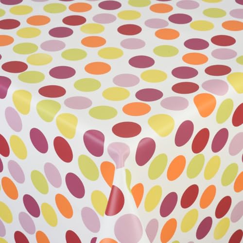 Wachstuchtischdecke Wachstuch in 1,4m Br. glatt Verschiedene Designs PVC Tischdecke Garten Küche Länge wählbar (Confetti, 140cm x 260cm) von ecosoul