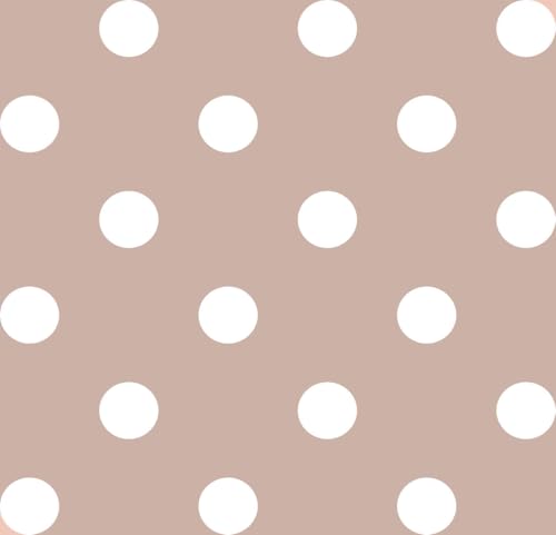 Wachstuchtischdecke Wachstuch in 1,4m Br. glatt Verschiedene Designs PVC Tischdecke Garten Küche Länge wählbar (Dots beige, 140cm x 180cm) von ecosoul