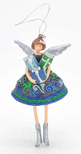 ecosoul Engel Geschenk Weihnachten Baumschmuck Figur Deko Hänger Christbaumschmuck 12 cm (blau-grün) von ecosoul