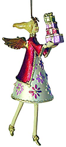 ecosoul Engel Weihnachten Baumschmuck Figur Deko Hänger Christbaumschmuck Ornament 12 cm (weiß-rot mit Geschenken) von ecosoul