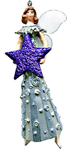 ecosoul Engel groß Weihnachten Baumschmuck Figur Deko Hänger Christbaumschmuck Ornament 15 cm (Silber-lila) von ecosoul