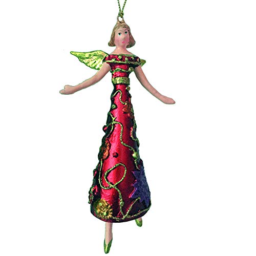 Engel groß Weihnachten Baumschmuck Figur Deko Hänger Christbaumschmuck Ornament 15 cm (rot) von ecosoul