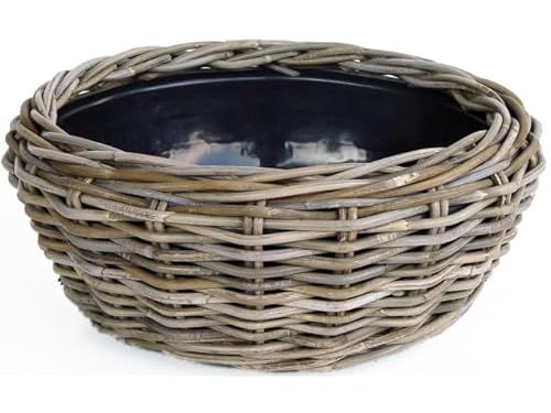 ecosoul Pflanzschale Blumenschale Rattangeflecht Pflanzgefäß rund niedrig Rattan-Umrandung 18cm hoch 40cm Durchmesser ecosoul Pflanzschale Blumenschale Rattangeflecht Pflanzgefäß rund niedrig Rattan-Umrandung 18cm hoch 40cm Durchmesser von ecosoul