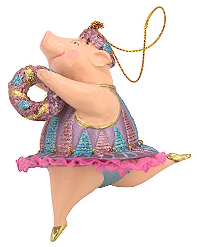 ecosoul Schwein Schweinchen Ballerina Figur Deko Hänger Christbaumschmuck 11 cm (Flieder-blau) von ecosoul