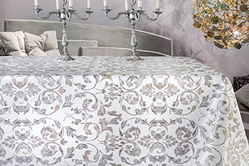 ecosoul Wachstuchtischdecke Livia Ranken Barock weiß grau (7,50€/Meter) Wachstischdecke Schutzdecke Gartentischdecke abwaschbar Meterware Breite:140cm Länge:100cm ecosoul Wachstuchtischdecke Livia Ranken Barock weiß grau (7,50€/Meter) Wachstischdecke Schutzdecke Gartentischdecke abwaschbar Meterware Breite:140cm Länge:100cm von ecosoul