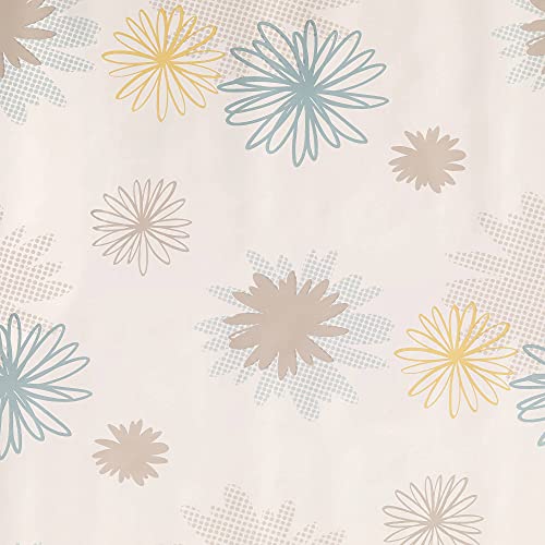 ecosoul Wachstuchtischdecke Pollen Taupe Blumen beige blau gelb Wachstuch Schutzdecke Gartentischdecke glatt abwaschbar Meterware Breite:140cm Länge:300cm von ecosoul