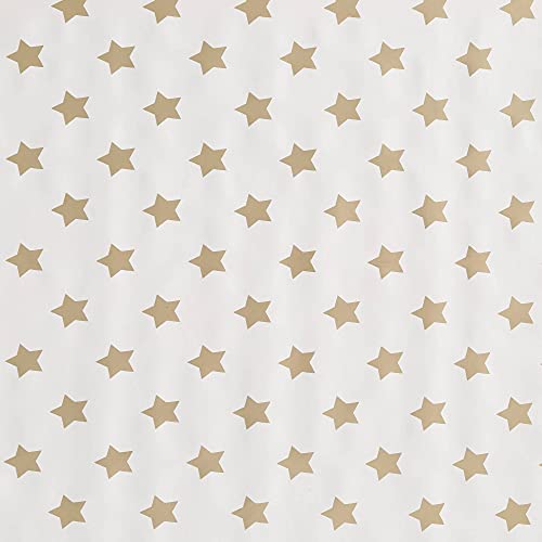 ecosoul Wachstuchtischdecke Wachstuch Gartentischdecke Sterne Gold in 140cm Breite Meterware Länge wählbar (200cm x 140cm) von ecosoul