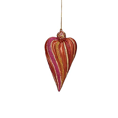 ecosoul Weihnachtsbaumanhänger Weihnachten Deko-Hänger Herz Christbaumschmuck (schmal, rot gestreift) von ecosoul