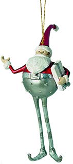 ecosoul Weihnachtsmann Gabenträger Weihnachten Baumschmuck Figur Deko Hänger Christbaumschmuck 16 cm (Silber-rot mit Geschenk) von ecosoul