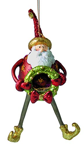 ecosoul Weihnachtsmann Gabenträger Weihnachten Baumschmuck Figur Deko Hänger Christbaumschmuck 16 cm (rot mit Kranz) von ecosoul