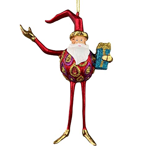 ecosoul Weihnachtsmann Gabenträger Weihnachten Baumschmuck Figur Deko Hänger Christbaumschmuck 17 cm rot-Gold mit Geschenken 1 Stück von ecosoul