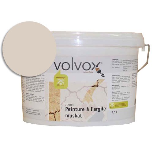 Volvox Espressivo Lehmfarbe - atmungsaktive Wandfarbe matt - hohe Deckkraft - streichfertige Naturfarbe taupe 2,5 L von ecotec Naturfarben GmbH