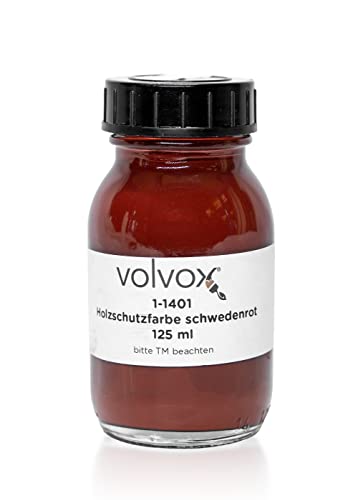 Volvox Holzschutzfarbe Schwedenrot Falunrot scandinavische Holzfarbe Wetterschutzfarbe 0,125 Liter von ecotec Naturfarben GmbH