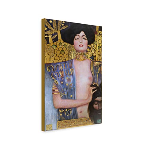 ecowalls Bilder - Gustav Klimt - Judith und Holofernes - 40x70 cm - Vlies Leinwandbild - Leinwand Bilder - Wandbilder Wohnzimmer, Schlafzimmer Modern - Wandbild XXL von ecowalls