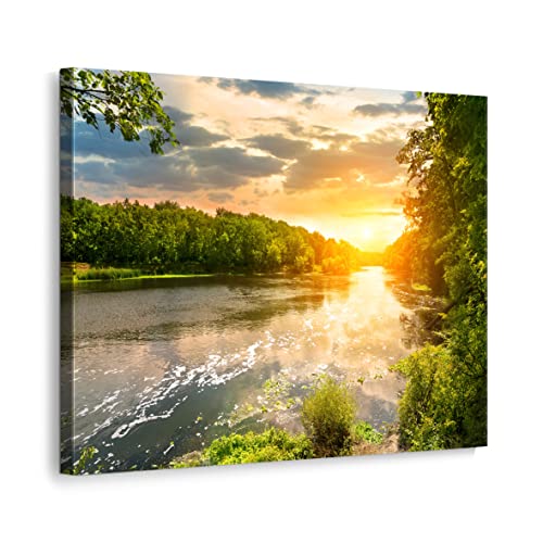 ecowalls Bilder Landschaft - 110x80 cm - Vlies Leinwandbild - Leinwand Bilder - Wandbilder Wohnzimmer, Schlafzimmer Modern - Wandbild XXL - Bilder Wohnzimmer, Schlafzimmer von ecowalls