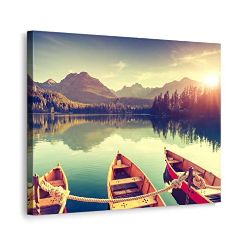 ecowalls Bilder Landschaft - 110x80 cm - Vlies Leinwandbild - Leinwand Bilder - Wandbilder Wohnzimmer, Schlafzimmer Modern - Wandbild XXL - Bilder Wohnzimmer, Schlafzimmer von ecowalls