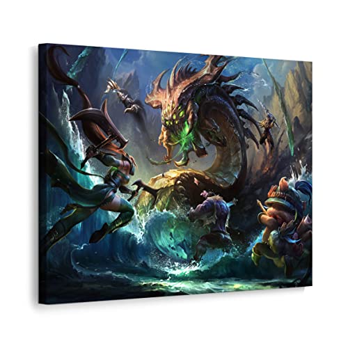 ecowalls Bilder League of Legends - 50x40 cm - Vlies Leinwandbild - Leinwand Bilder - Wandbilder Wohnzimmer, Schlafzimmer Modern - Wandbild XXL - Bilder Wohnzimmer, Schlafzimmer von ecowalls