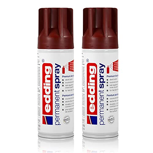 2X edding Permanent Spray Purpurrot 200 ml Premium Acryllack, RAL 3004 von edding