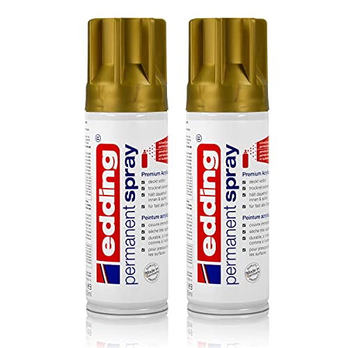 2x edding Permanent Spray reichgold 200 ml Premium Acryllack von edding