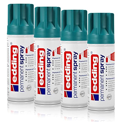 4x edding Permanent Spray petrol matt 200 ml Premium Acryllack Spraydose von edding