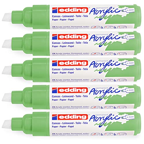 Acrylmarker edding e-5000 breed pastel groen | 5 stuks Acrylmarker edding e-5000 breed pastel groen | 5 stuks von edding