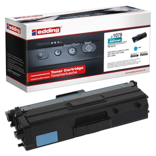 Edding EDD-1078 Cyan Toner ersetzt Brother TN-421C (18-1078) Marke von edding