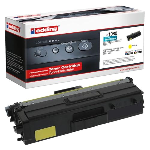 Edding EDD-1080 Gelb Toner ersetzt Brother TN-421Y (18-1080) Marke von edding