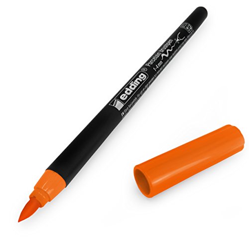 Edding 4200 Porzellan-Pinselstift – 1-4 mm Spitze – Einzeln – Orange #6 von edding