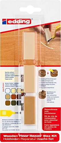 Edding 8902/1 Blistercard Holzbodenreparaturwachs Set mit 3 Nuancen aus Buche und Ahorn - Reparatur beschädigter Holzböden wie Parkett, Laminat und Dielen Edding 8902/1 Blistercard Holzbodenreparaturwachs Set mit 3 Nuancen aus Buche und Ahorn - Reparatur beschädigter Holzböden wie Parkett, Laminat und Dielen von edding