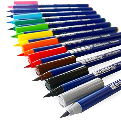 Edding Colourpen – Pinselspitze – Etui mit12 Stück von edding