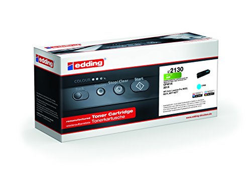 edding Toner EDD-2130 - Cyan - Reichweite 2300 Seiten - Ersetzt HP 201X (CF401X) von edding