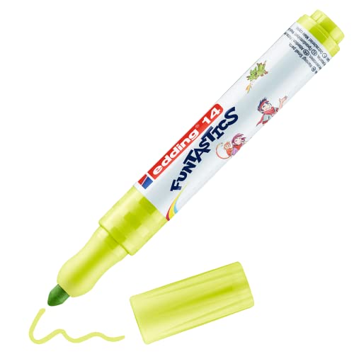 edding 14 FUNTASTICS - Malstifte für Kinder - hellgrün - Rundspitze 3 mm - für Malspaß auf hellem Papier und Karton - abwaschbar von Haut und Textilien edding 14 FUNTASTICS - Malstifte für Kinder - hellgrün - Rundspitze 3 mm - für Malspaß auf hellem Papier und Karton - abwaschbar von Haut und Textilien von edding