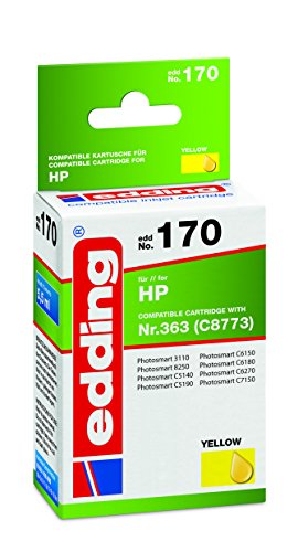 edding 18-170 Druckerpatrone EDD-170, Ersetzt: HP Nummer 363 (C8773), Einzelpatrone, gelb von edding