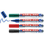 edding 250 Whiteboard Marker Mittel Rundspitze Farbig sortiert 4 Stück von edding