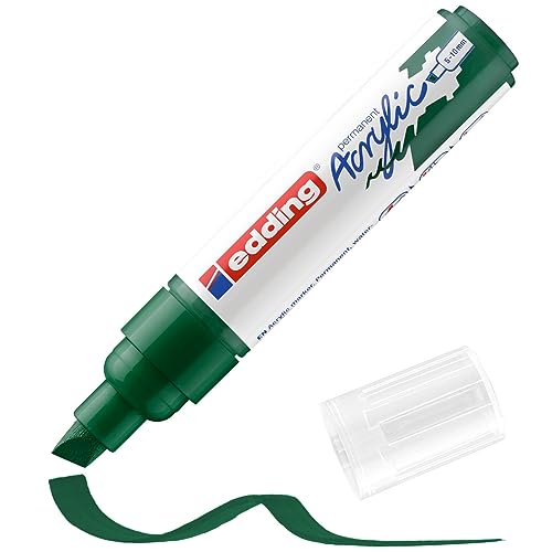 edding 5000 Acrylmarker breit - grün - 1 Acrylstift wasserfest - breite Keilspitze 5-10 mm - Acryl Farben zum Malen auf Leinwand, Malpapier und Holz - Acrylstifte für Steine edding 5000 Acrylmarker breit - grün - 1 Acrylstift wasserfest - breite Keilspitze 5-10 mm - Acryl Farben zum Malen auf Leinwand, Malpapier und Holz - Acrylstifte für Steine von edding