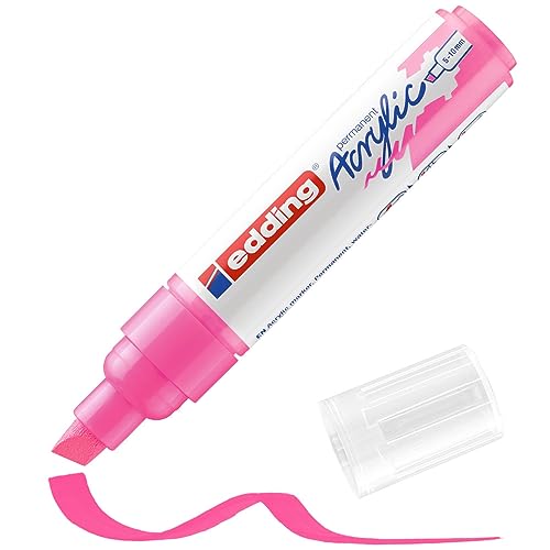 edding 5000 Acrylmarker breit - neon-pink - 1 Acrylstift wasserfest - breite Keilspitze 5-10 mm - Acryl Farben zum Malen auf Leinwand, Malpapier und Holz - Acrylstifte für Steine edding 5000 Acrylmarker breit - neon-pink - 1 Acrylstift wasserfest - breite Keilspitze 5-10 mm - Acryl Farben zum Malen auf Leinwand, Malpapier und Holz - Acrylstifte für Steine von edding
