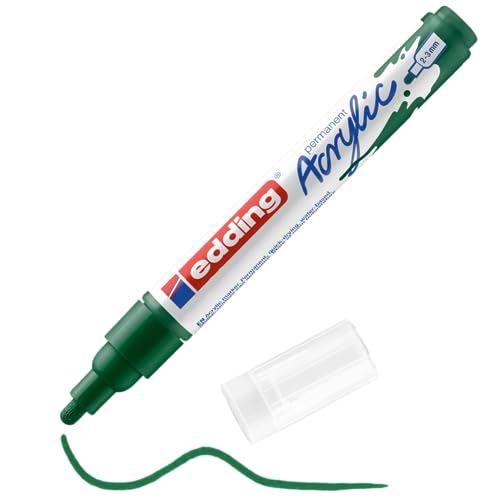 edding 5100 Acrylmarker medium - grün - 1 Acrylstift wasserfest - mittlere Rundspitze 2-3 mm - Acryl Farben zum Malen auf Leinwand, Malpapier und Holz - Acrylstifte für Steine edding 5100 Acrylmarker medium - grün - 1 Acrylstift wasserfest - mittlere Rundspitze 2-3 mm - Acryl Farben zum Malen auf Leinwand, Malpapier und Holz - Acrylstifte für Steine von edding