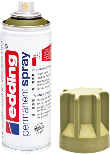 edding 5200 Permanent Spray - khaki matt- 200 ml - Acryllack zum Lackieren und Dekorieren von Glas, Metall, Holz, Keramik, Kunststoff, Leinwand - Lackspray, Acrylspray, Farbspray edding 5200 Permanent Spray - khaki matt- 200 ml - Acryllack zum Lackieren und Dekorieren von Glas, Metall, Holz, Keramik, Kunststoff, Leinwand - Lackspray, Acrylspray, Farbspray von edding