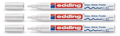 edding Glanzlack-Marker creative 751 weiß, 1-2 mm (3er Pack) von edding