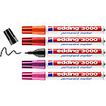 edding Permanentmarker e-3000 Medium Rundspitze Schwarz, Rot, Orange, Rosa, Magenta von edding