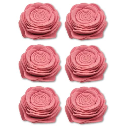 edelkern Filz Rosen Deko | Filz Blumen in rosa | zum Dekorieren und Basteln (DIY) | 6 Stück von edelkern
