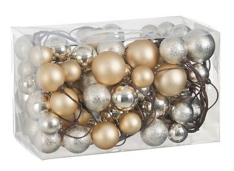 edelman Weihnachtsbaumkugel Weihnachtskugel-Girlande 180 cm – 80 Kugeln Rot oderChampagnerfarben, aus 50% recyceltem Kunststoff edelman Weihnachtsbaumkugel Weihnachtskugel-Girlande 180 cm – 80 Kugeln Rot oderChampagnerfarben, aus 50% recyceltem Kunststoff von edelman