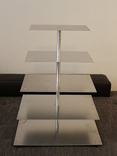 edelstahlheini.de Aluminium Tortenständer Tortenetagere Hochzeit 5 Etagen Rechteckig 15x30 - 20x35 - 25x40 - 30x45 - 35x50 cm von edelstahlheini.de